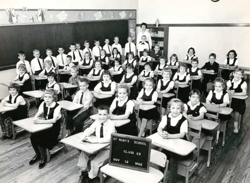 Robert Prevost, the future Pope Leo XIV, in second grade, standing fourth from left in this class photo in 1962, according to a former classmate at St. Mary of the Assumption School on the Far South Side.