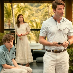 Sam Nivola, Sarah Catherine Hook, and Patrick Schwarzenegger