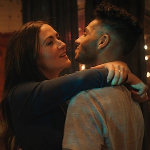 Isabelle Fuhrman and Mena Massoud in Wish You Were Here.
