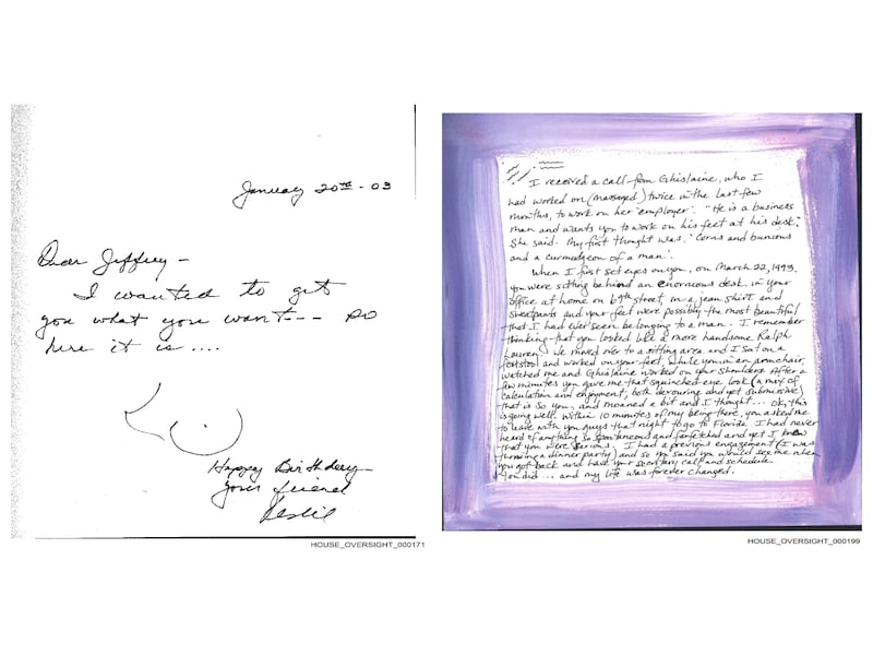Photos from Jeffrey Epstein's 50th birthday book.