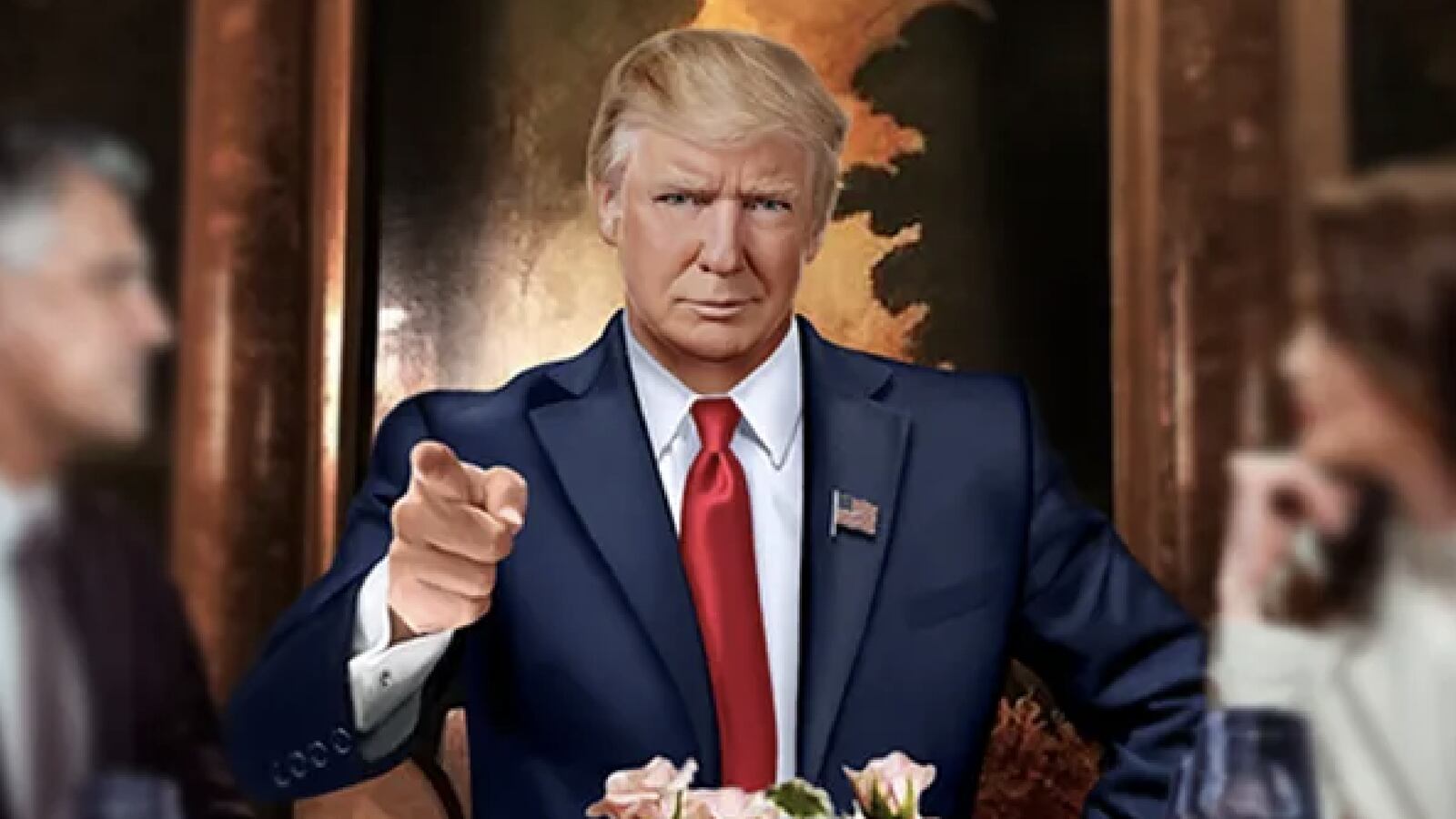 AI image in Dinner with President Trump promotion