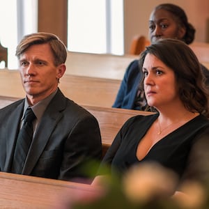 L-R: Tawny Cypress as Taissa, Lauren Ambrose as Van, Warren Kole as Jeff Sadecki and Melanie Lynskey as Shauna