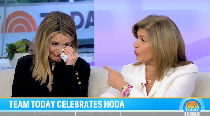 Savannah Guthrie also fought back tears on Kotb’s final appearance.