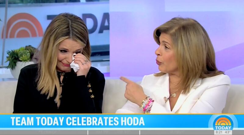 Savannah Guthrie also fought back tears on Kotb’s final appearance.