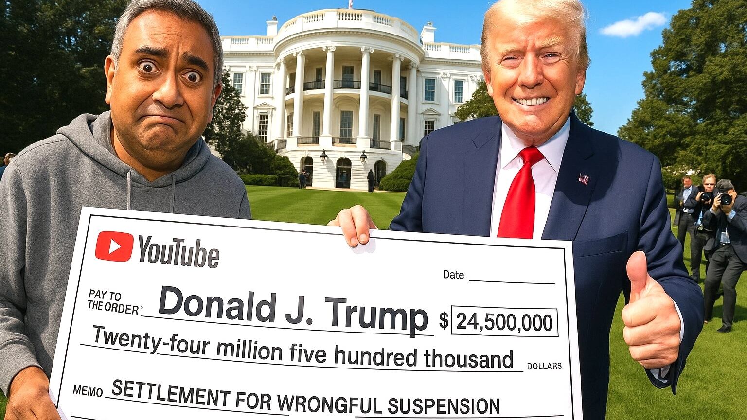 AI-created image of YouTube CEO Neal Mohan and Donald Trump.