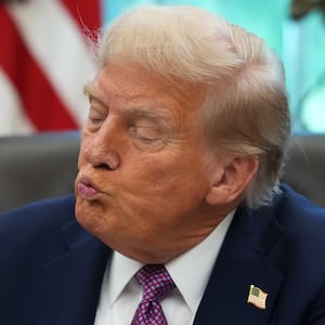 President Donald Trump signed executive orders in the Oval Office on September 05, 2025 included one to rename the Department of Defense the Department of War.