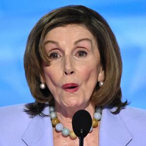 Former US House Speaker Nancy Pelosi speaks on the third day of the Democratic National Convention (DNC) at the United Center in Chicago, Illinois, on August 21, 2024.
