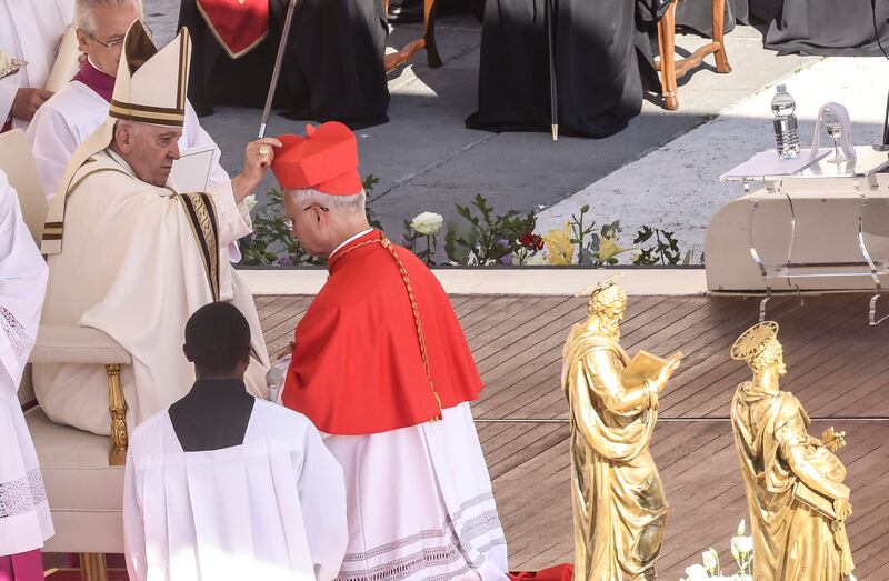 Pope Francis appoints Robert Prevost as a cardinal in 2023.