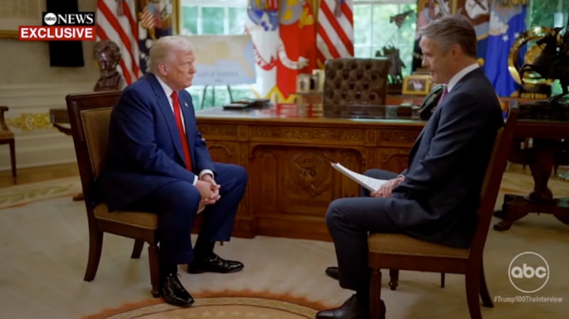 Donald Trump speaks to Terry Moran in the Oval Office.