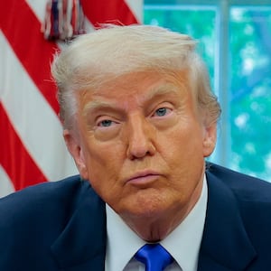 WASHINGTON, DC - MAY 05: U.S. President Donald Trump takes a question from a reporter in the Oval Office at the White House on May 05, 2025 in Washington, DC. Trump signed new proclamations and executive orders, including one that ends federal funding for so-called "gain-of-function" studies, which explores the use of microorganisms to alter biological functions in the aid of gene products. (Photo by Anna Moneymaker/Getty