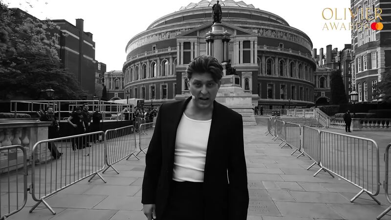 Tom Francis performs Sunset Boulevard during the Olivier Awards 2024.