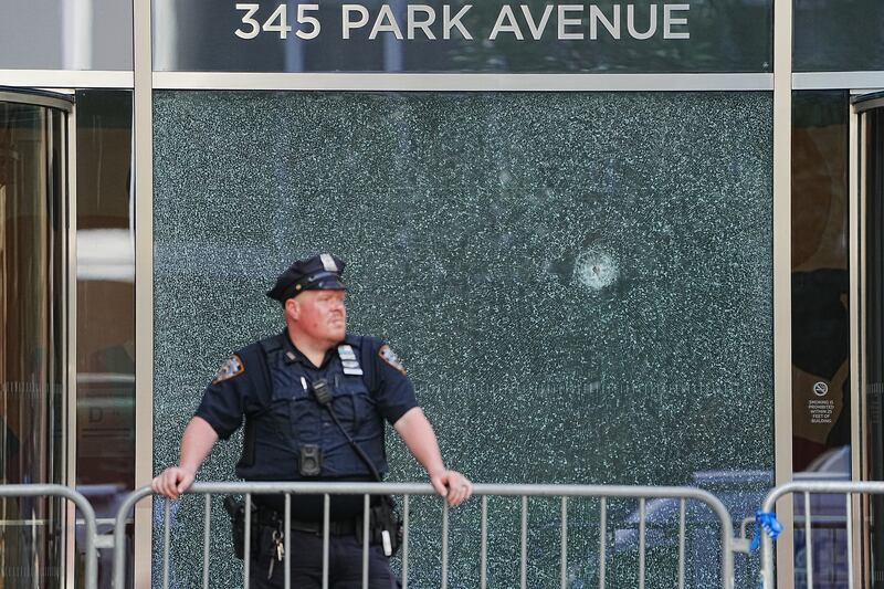 New York Police Department officers are pictured outside 345 Park Ave. Tuesday, July 29, 2025, in New York City.