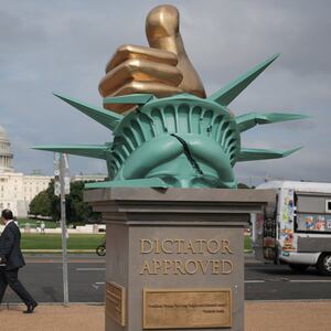 The "Dictator Approved" anti-Trump art installation in front of the U.S. Capitol on the National Mall on June 17, 2025 in Washington, DC.