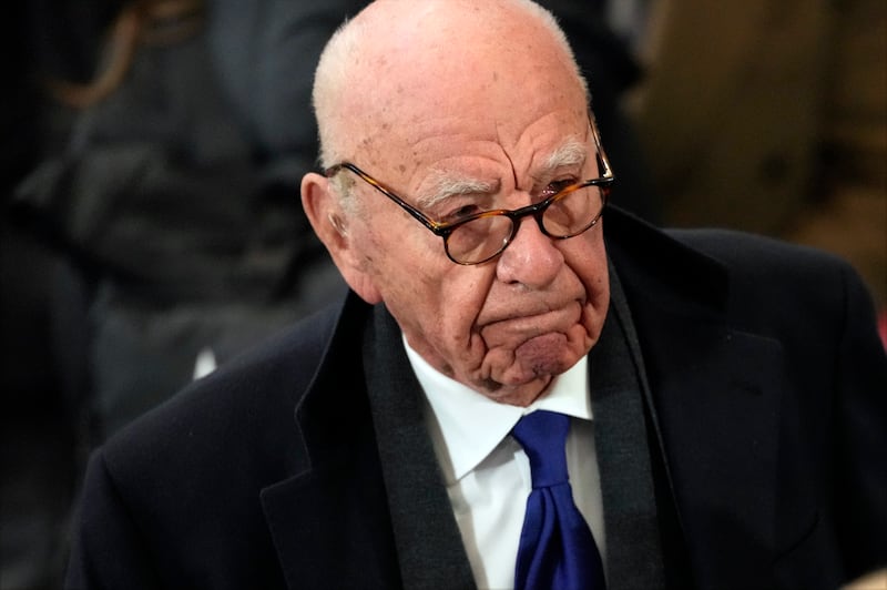 Media mogul Rupert Murdoch arrives for the inauguration of President Donald Trump.