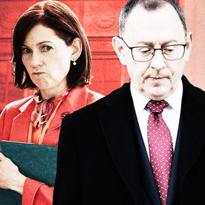 Carrie Preston and Michael Emerson in "Elspeth"