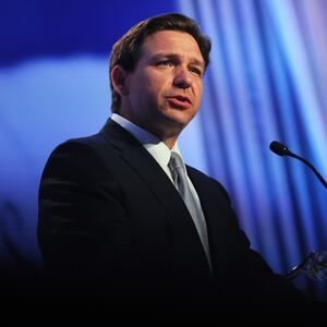 Ron DeSantis speaks during the Moms for Liberty Joyful Warriors national summit.