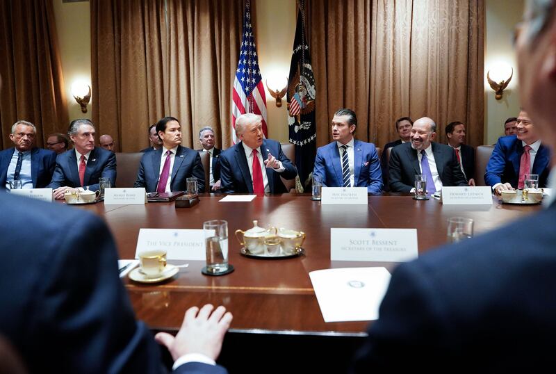Donald Trump’s first Cabinet meeting.
