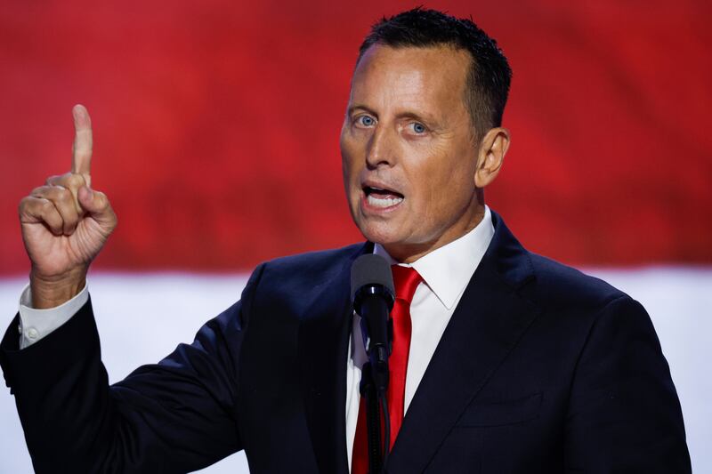MILWAUKEE, WISCONSIN - JULY 17: Former Acting Director of National Intelligence Ric Grenell speaks on stage  on the third day of the Republican National Convention at the Fiserv Forum on July 17, 2024 in Milwaukee, Wisconsin.