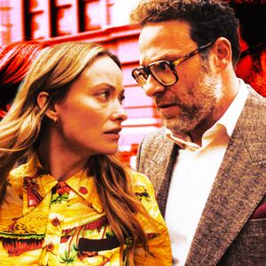 Olivia Wilde and Seth Rogen in "The Studio."