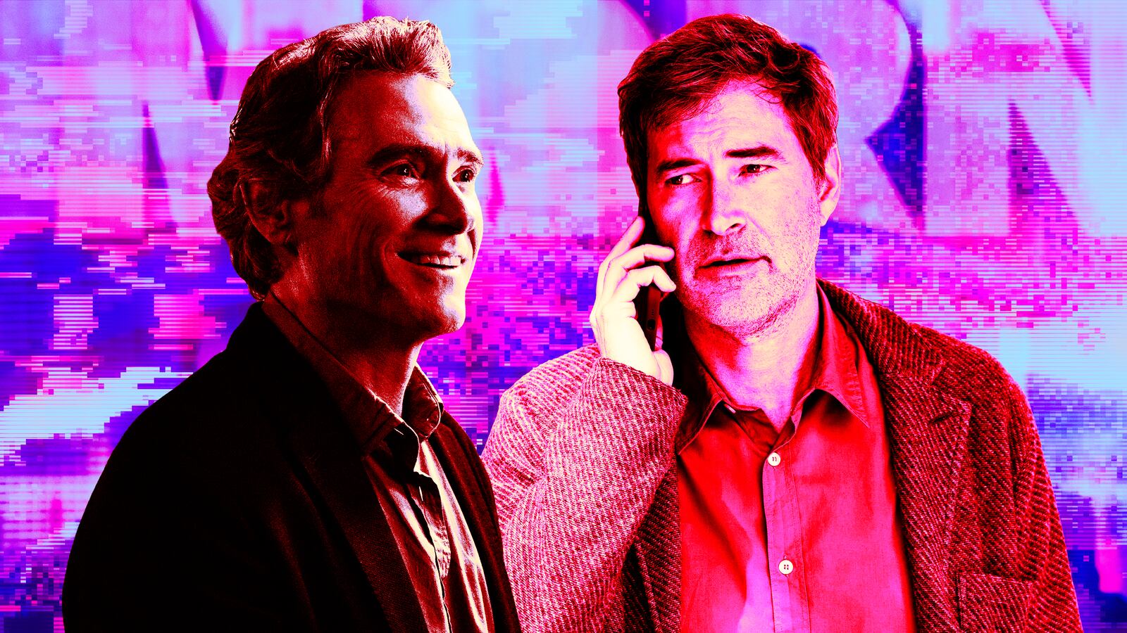 A photo illustration of Billy Crudup and Mark Duplass.