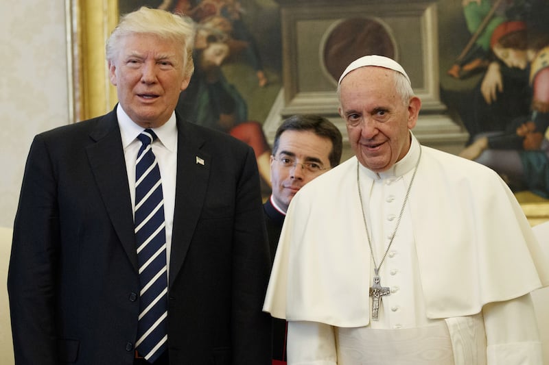 Pope Francis and Donald Trump.