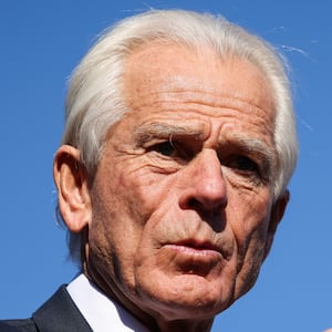 Trade adviser to U.S. President Donald Trump Peter Navarro speaks to press outside of the White House on March 12, 2025 in Washington, DC. Navarro spoke about the current economy and trade. (Photo by Kayla Bartkowski/Getty Images).