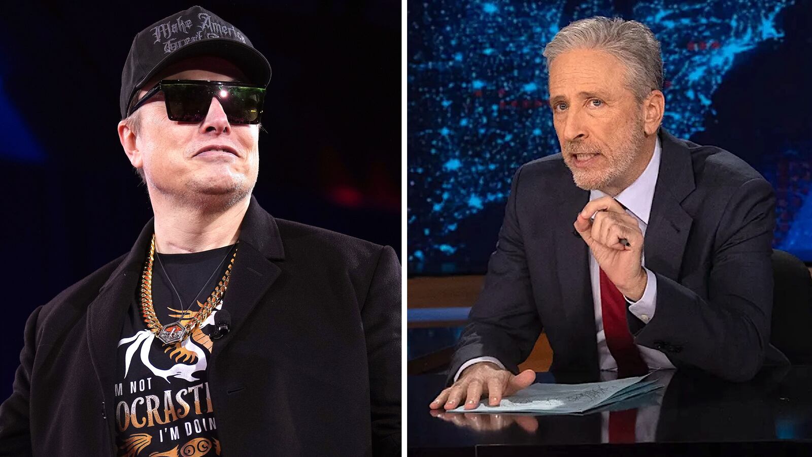 Elon Musk and Jon Stewart