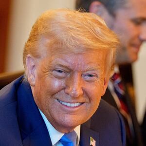 (L-R) Secretary of State Marco Rubio, U.S. President Donald Trump, Defense Secretary Pete Hegseth, and Central Intelligence Agency Director John Ratcliffe, attend a dinner with Israeli Prime Minister Benjamin Netanyahu in the Blue Room of the White House.