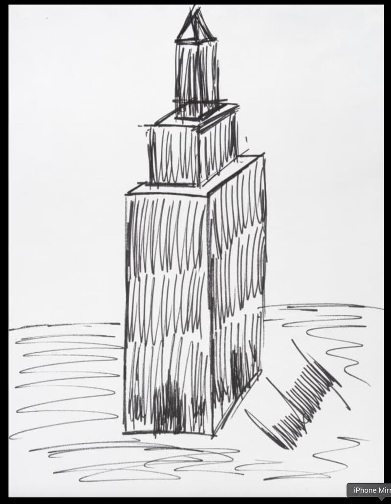 Donald Trump drawing of the Empire State Building from Julien's Auctions.