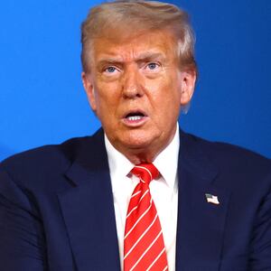 U.S. President Donald Trump speaks, as he meets with NATO Secretary General Mark Rutte (not pictured) at the NATO summit in The Hague, Netherlands June 25, 2025.