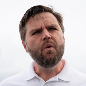 GREENVILLE, NORTH CAROLINA - SEPTEMBER 14: Republican vice presidential nominee, U.S. Sen. J.D. Vance (R-OH) speaks with media at the airport before he departs on September 14, 2024 in Greenville, North Carolina.
