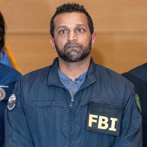 FBI Director Kash Patel attends a press conference at the Utah Valley University.