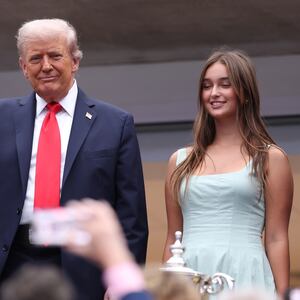 U.S. President Donald Trump and granddaughter Arabella Kushner attend the Men's Singles Final match between Jannik Sinner of Italy and Carlos Alcaraz of Spain on Day Fifteen of the 2025 US Open at USTA Billie Jean King National Tennis Center on September 07, 2025.