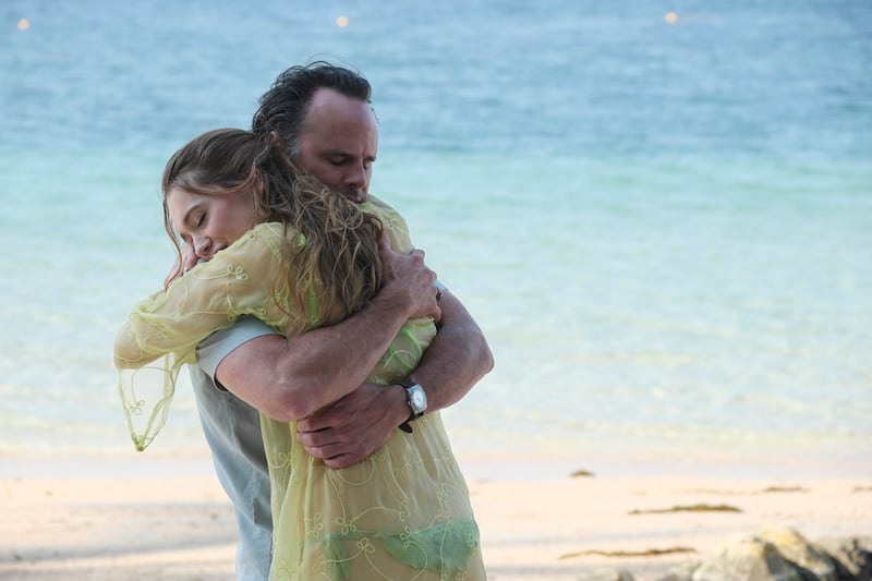 Walton Goggins and Aimee Lou Wood.