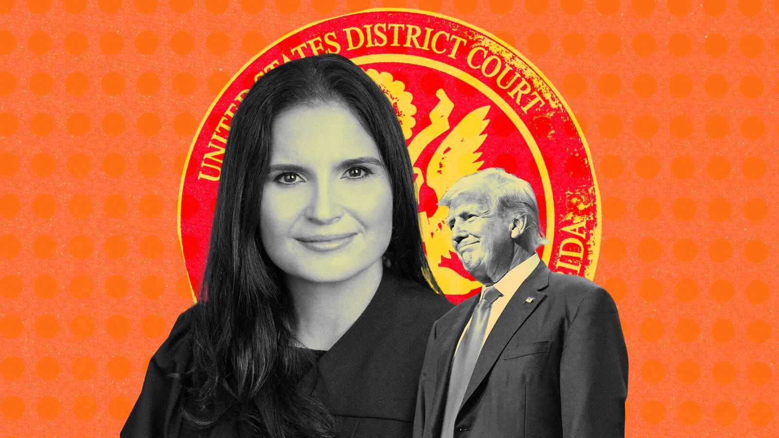 A photo illustration of Judge Aileen Cannon and former President Donald Trump.