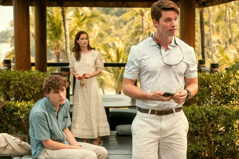 Sam Nivola, Sarah Catherine Hook and Patrick Schwarzenegger