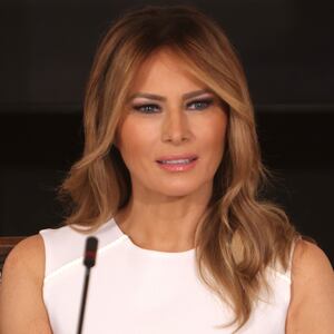 First Lady Melania Trump speaks during a roundtable on sickle cell disease in the State Dining Room of the White House on September 14, 2020 in Washington, DC. The First Lady held the event “to support those affected by Sickle Cell Disease, and to reaffirm our goal of finding a cure.”