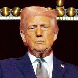 Donald Trump standing over the balcony at the Kennedy Center