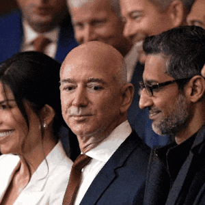 Mark Zuckerberg, Lauren Sanchez, Jeff Bezos, Sundar Pichai and Elon Musk at Trump's second inauguration.