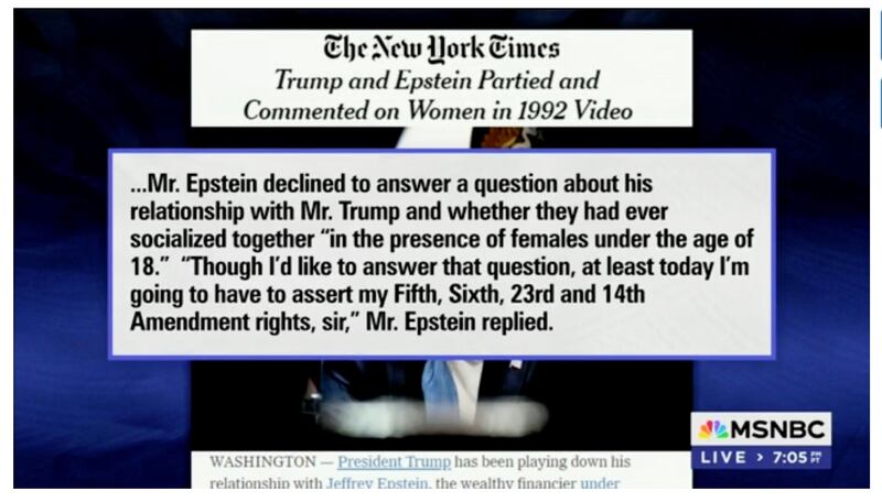 Lawrence O'Donnell discusses Jeffrey Epstein and Trump's relationship on MSNBC.